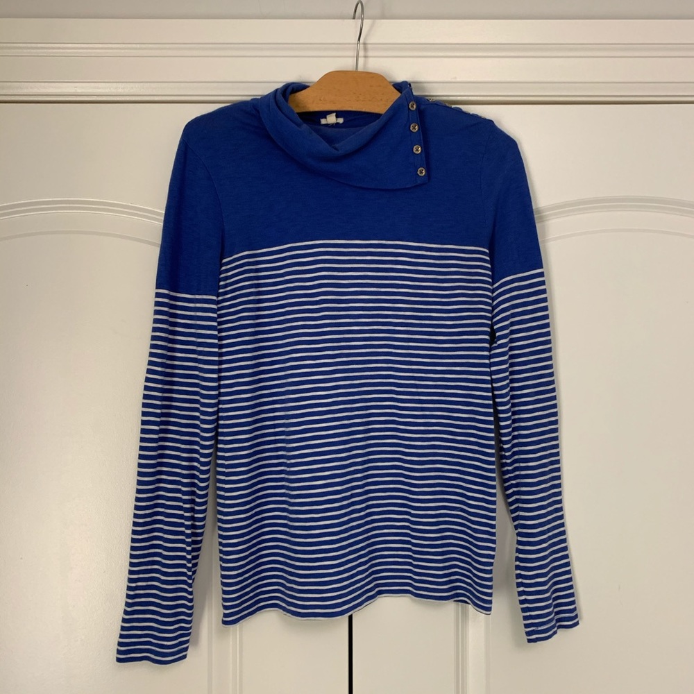 ❤️ J Crew Pullover Blue White Stripe S